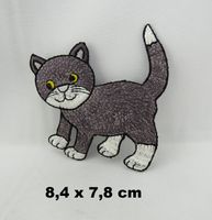 KATZE - Aufnäher - Aufbügler - Stickerei  8,4x7,8cm