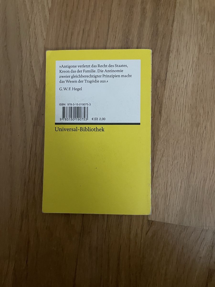 Libri: Antigone von Sophokles – Usato da Zürich venduto da estela22 2