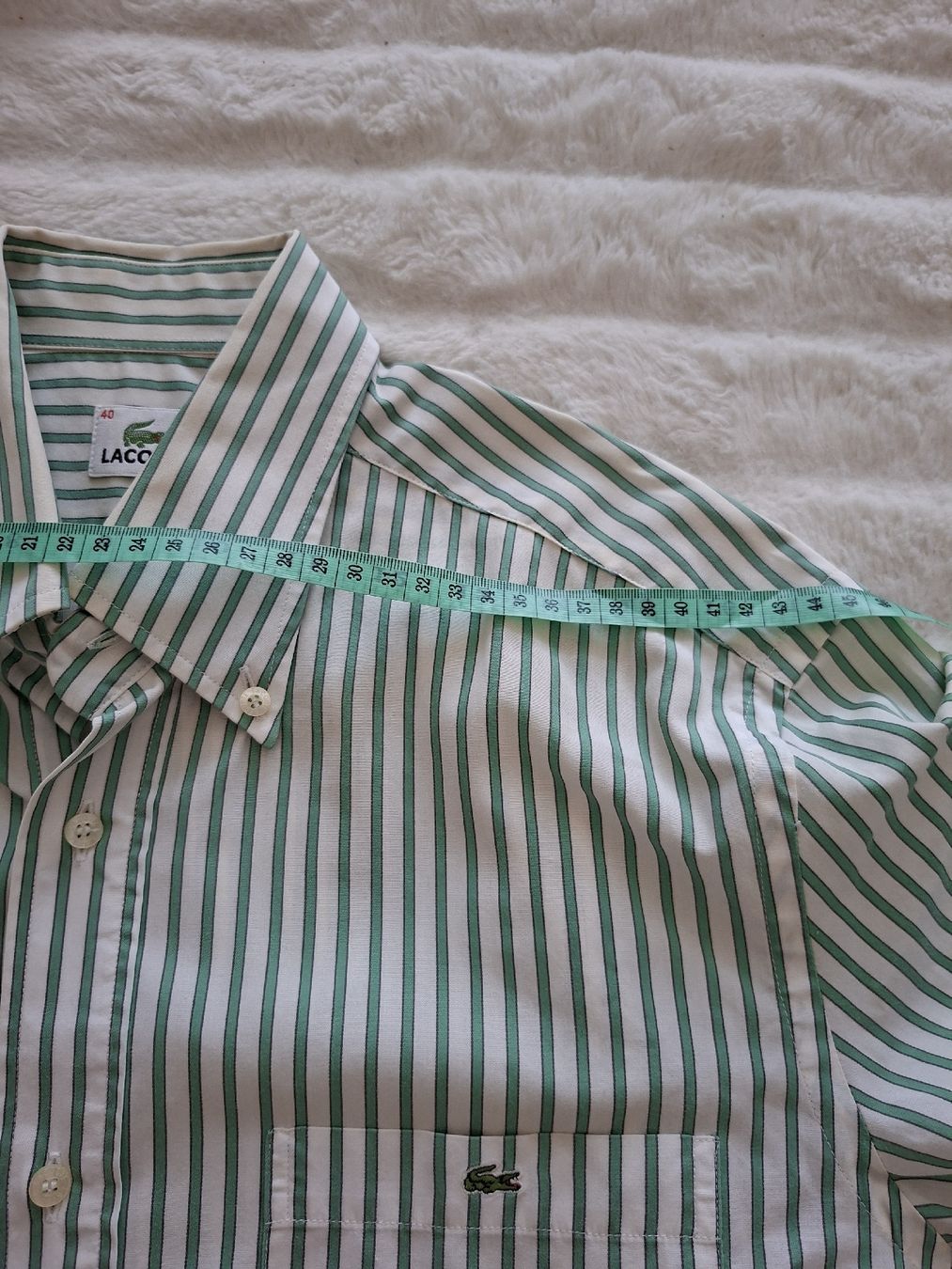 Lacoste Camicie: Chemise rayée verte et blanche Lacoste taille 40 – Usato da Renens VD venduto da ser_j2fn 6
