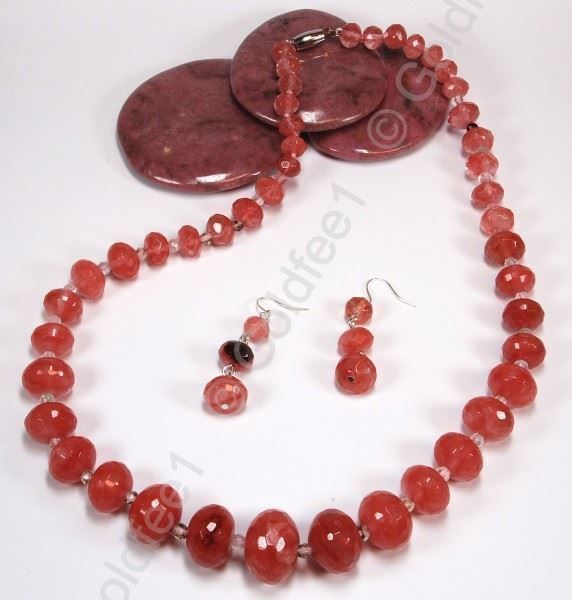 Ketten: Cherry Quartz Set ca. 50 cm – Neu und originalverpackt aus Oberglatt ZH von Goldfee1 2
