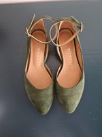 Retro green suede ballerinas 37.5