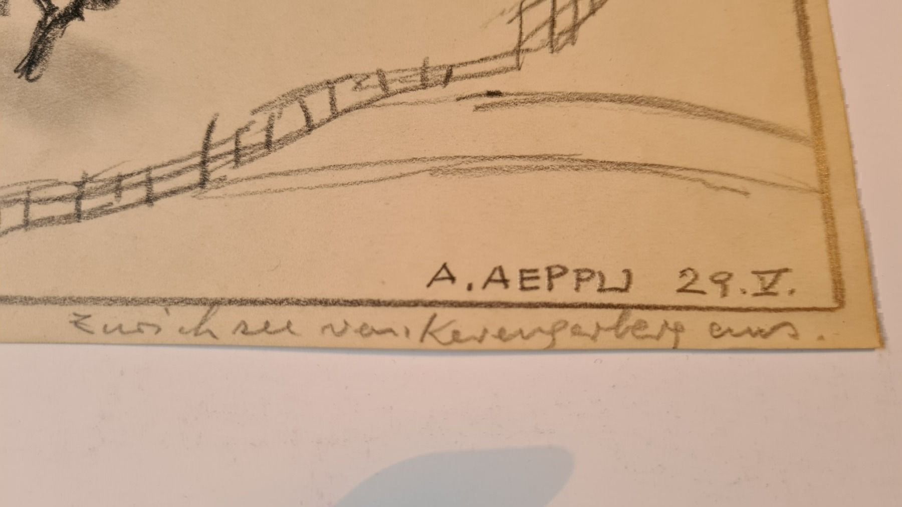 Gemälde: A.Aeppli 1929, Bleistiftzeichnumga – Gebraucht aus Emmenbrücke von Kunstankaufverkauf9 1