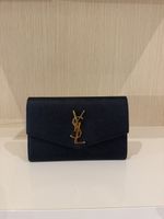 Saint Laurent uptown chain wallet grain de poudre