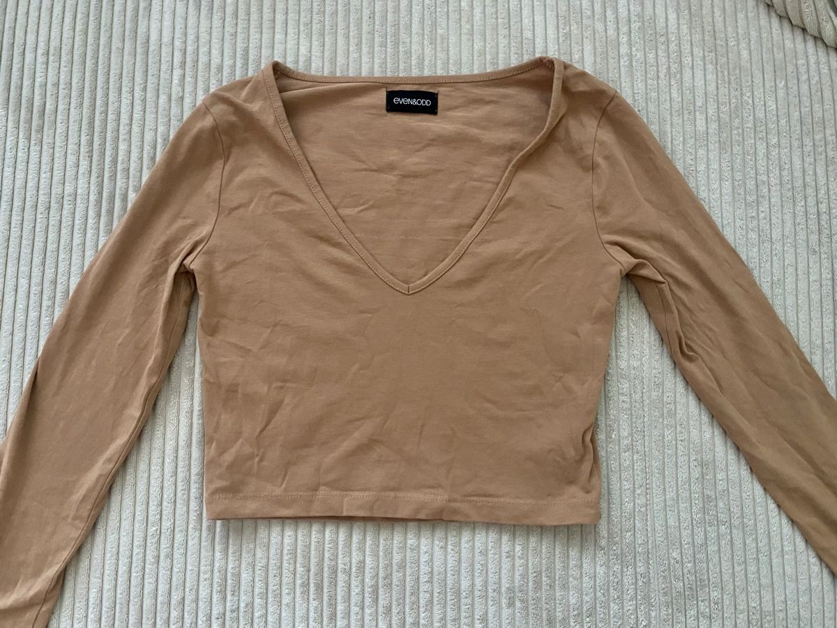 T-shirt: Even & Odd Oberteil Pullover Sweatshirt Crop Beige Braun S – Usato da Langnau am Albis venduto da cynthia.jolene 1