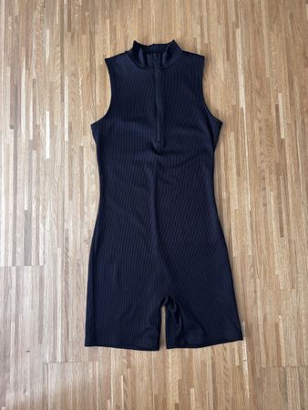 Schwarzer Damen-Jumpsuit gerippt – Gr. S
