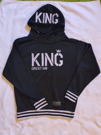 Sweat à capuche noir GREAT I AM King XL