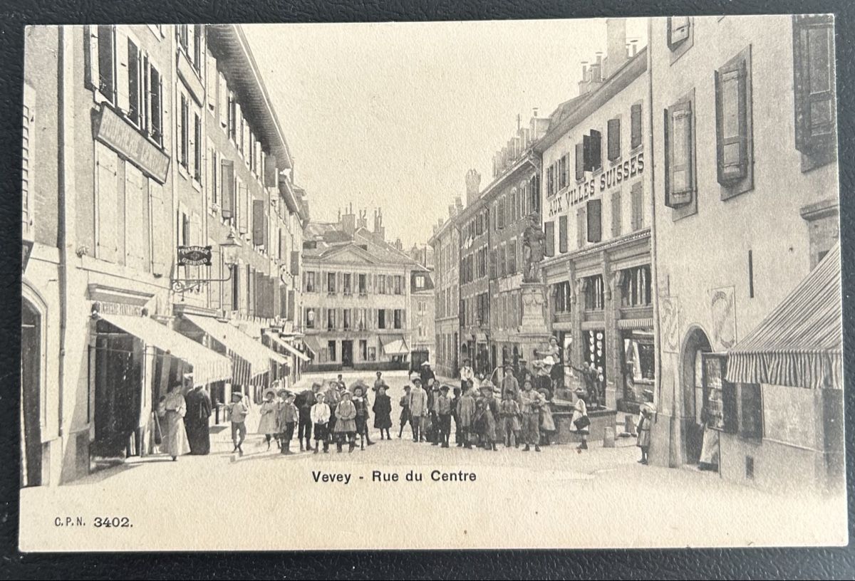 Cartoline postali: Vevey Rue du Centre  – Usato da Horw venduto da Tellbub