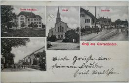 Postkarte 1906 Gruss aus Oberentfelden Dorfansichten