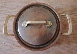 Kupfertopf mit Deckel Metallgriffe gebraucht