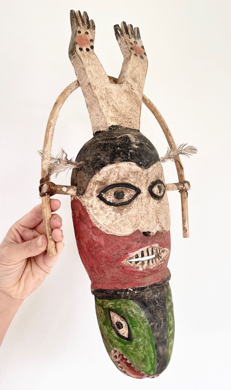 grosse seltene alte Eskimo Indianer Inuit Maske Höhe 49 cm (D'occasion ...
