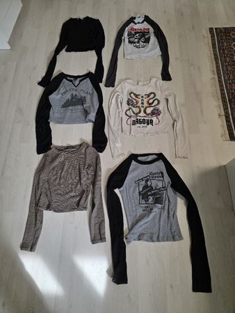 Crop Tops, Langarmshirts, Mädchen, Gr. XS-S