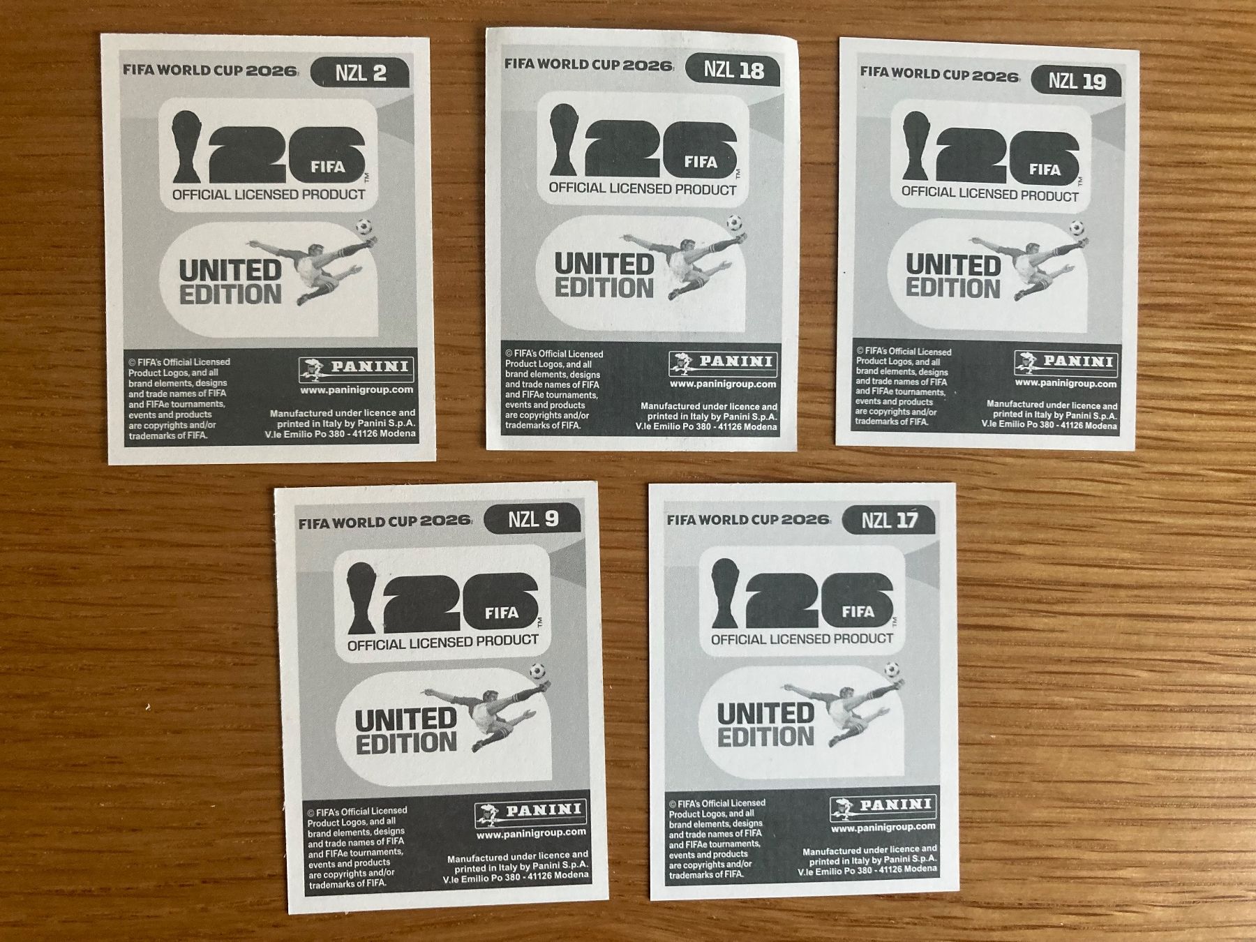 Panini Sammelbilder & Trading cards: WM Sticker NZL 2, 9, 17, 18, 19 – Neu (gemäss Beschreibung) aus Winterthur von Whitefish 1