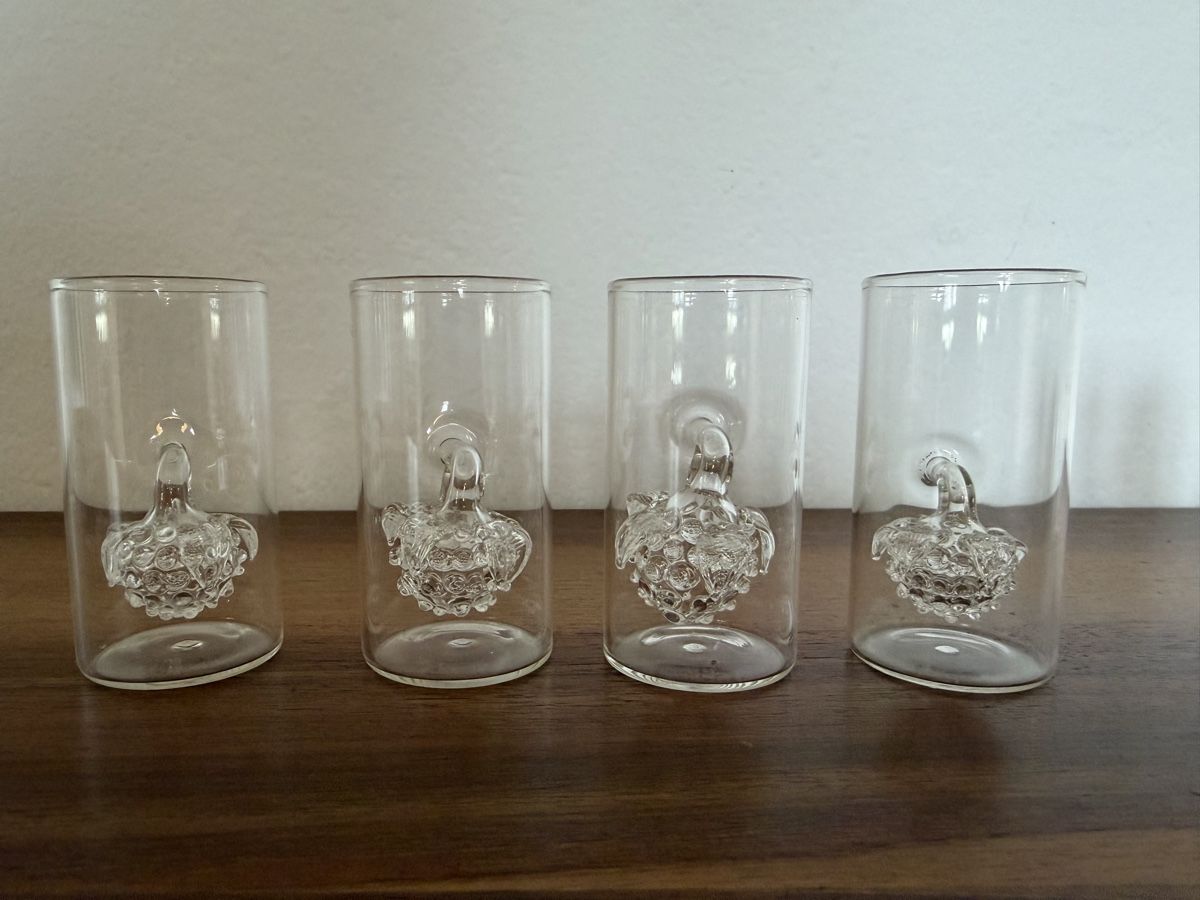 Bicchieri: 12 Rare Schnapsgläser / Shotgläser  mit Glasfrucht Vintage – Usato da Zürich venduto da moramses 3