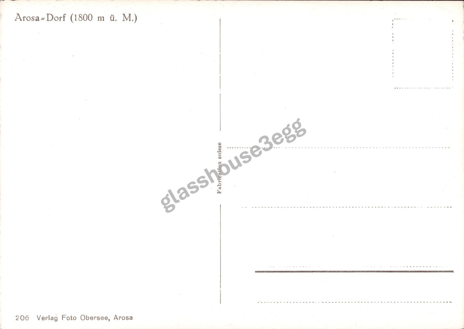 Cartoline postali: AK Arosa - Dorf – Usato da Eggersriet venduto da glasshouse3egg 1
