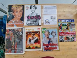 Britisches Königshaus: Diverse Zeitschriften, Münze, etc.