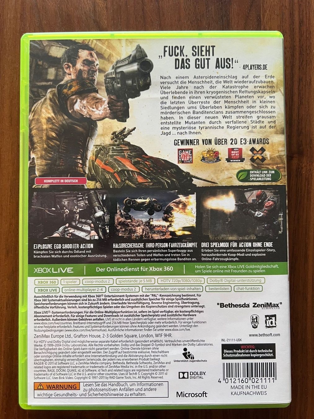 Spiele: RAGE Xbox 360 – Gebraucht aus Dübendorf von CellarSeller 1