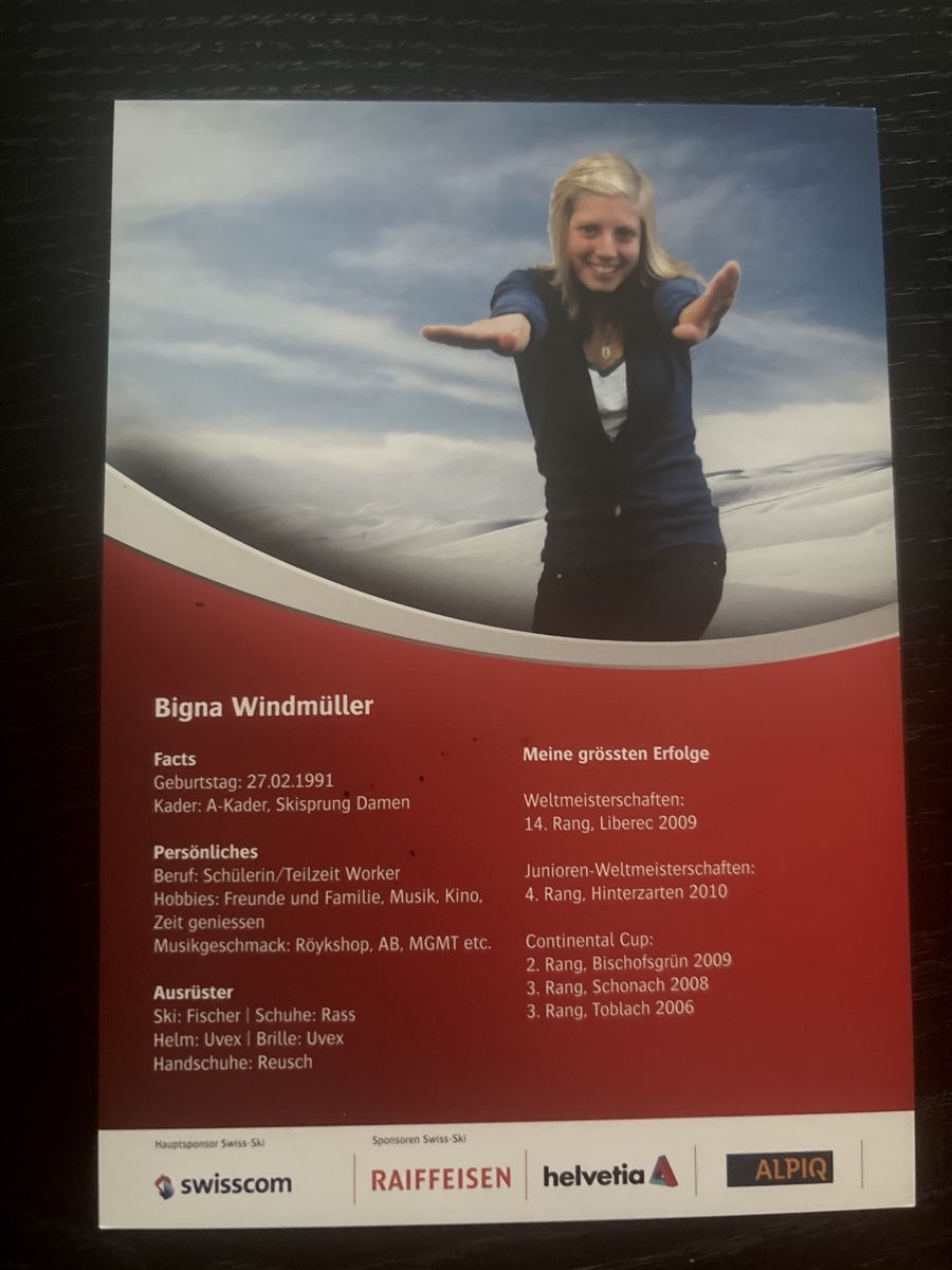 Autografi: Signierte Autogrammkarte Bigna Windmüller Skispringen – Usato da Uetendorf venduto da hoisle 1