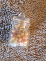 Süsses Bonbonglas aus echtem Glas, gefüllt, fürs Puppenhaus