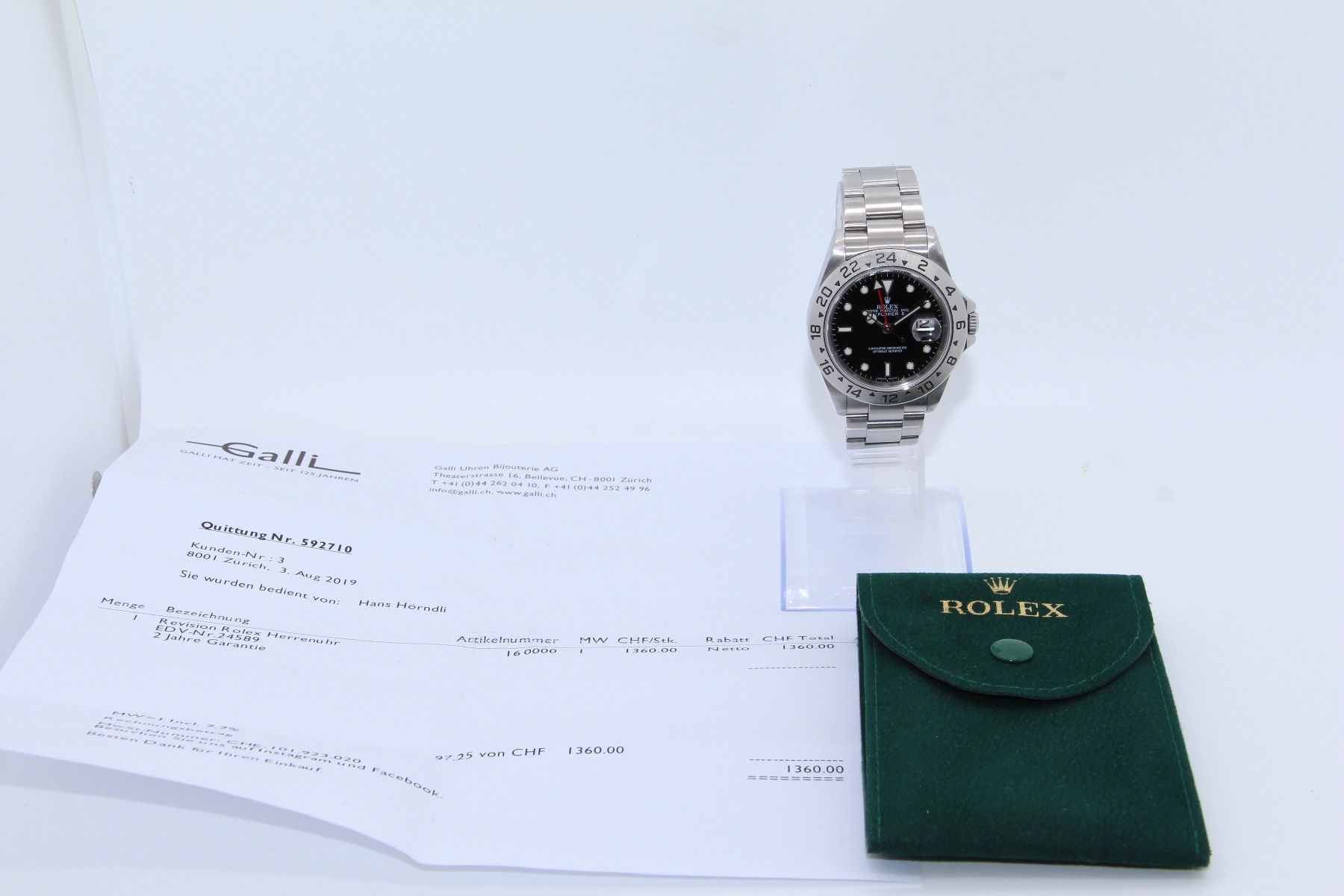 Rolex Montres: Rolex Explorer II Ref. 16570, Galli Service – D'occasion à Zug par eMDi_Collection 7