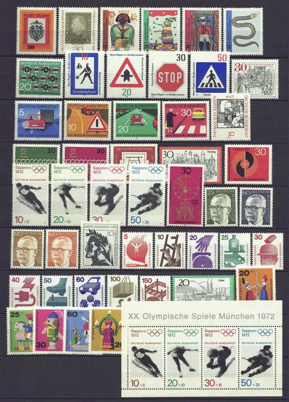 Tutti i francobolli: Deutschland kompl Jahr 1971 postfrisch** – Usato da Basel venduto da Pfefferschootte