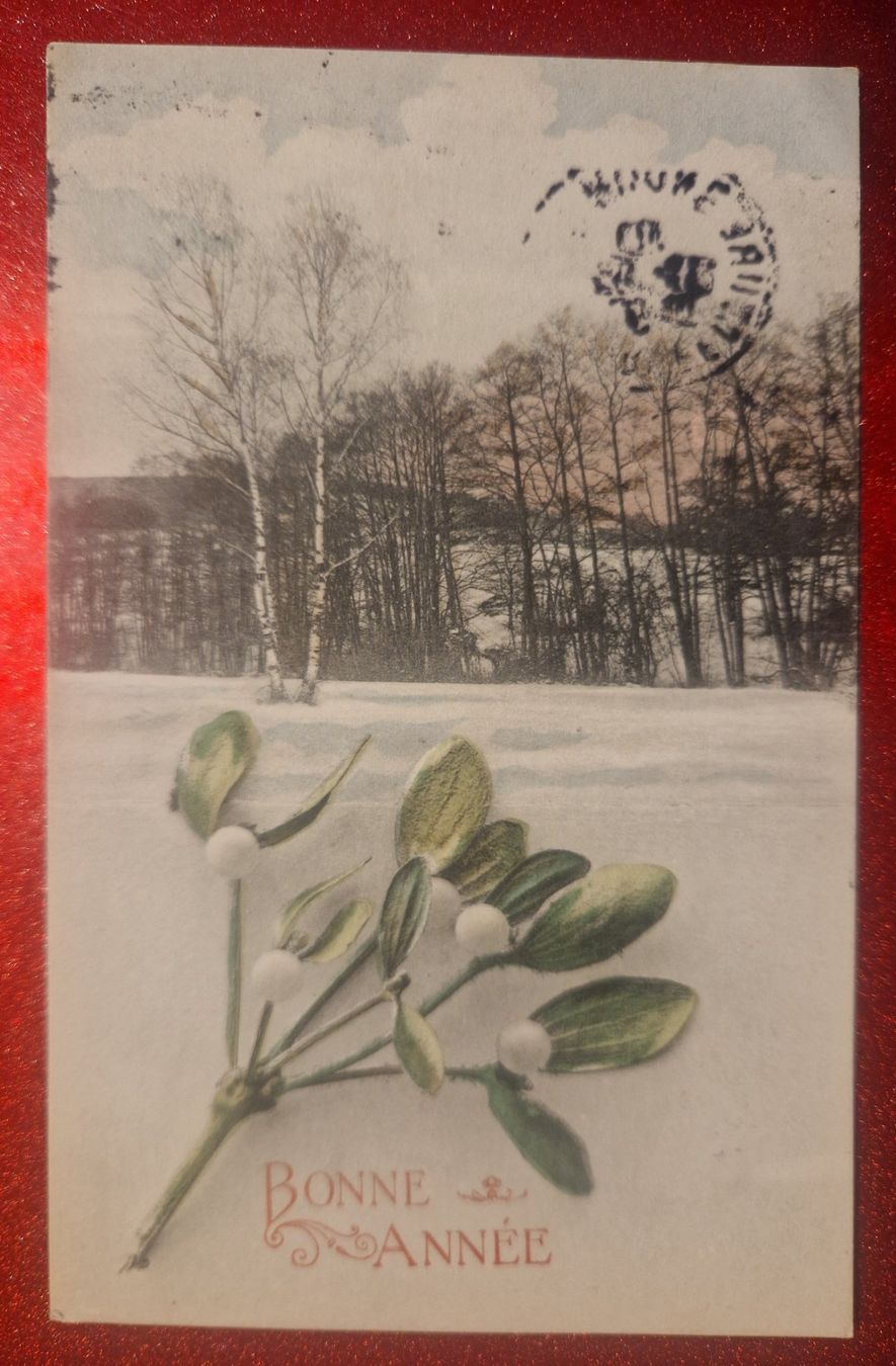 Ansichtskarten: Kitschkarte "Bonne Année"  ca 1910 – Gebraucht aus Melchnau von Fishel