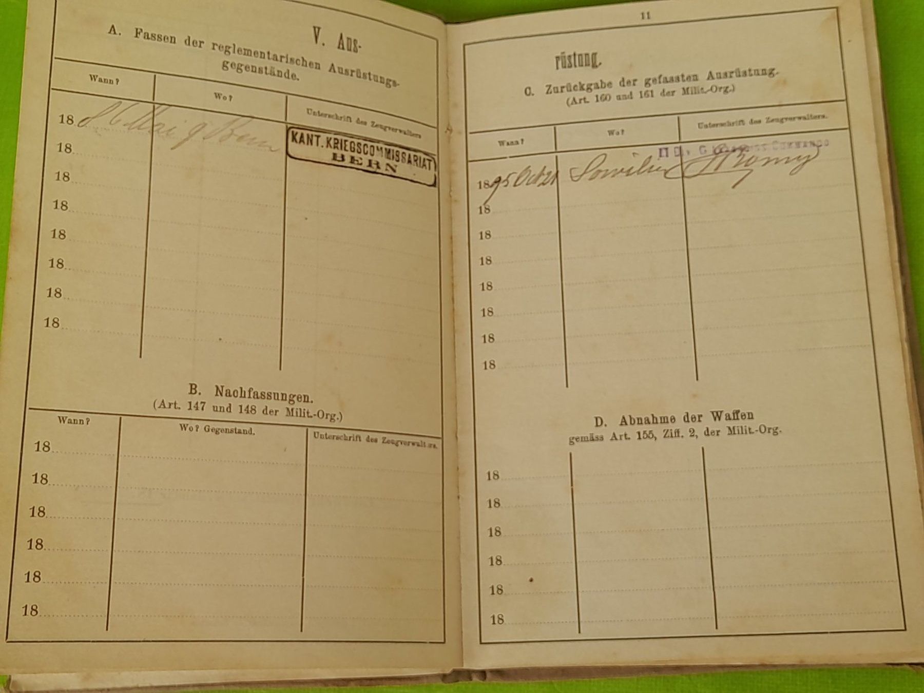 Bücher: Dienstbüchlein um 1889 – Gebraucht aus Aeschi b.Spiez von 52_wochen 2