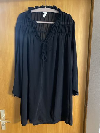 Schwarzes Kleid Tunika doppellagig von H&M Gr M L 42 44