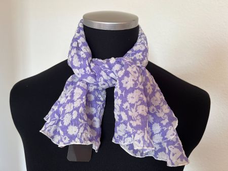 Colora Foulard, 100% Seide, Violett/Weis, NEU
