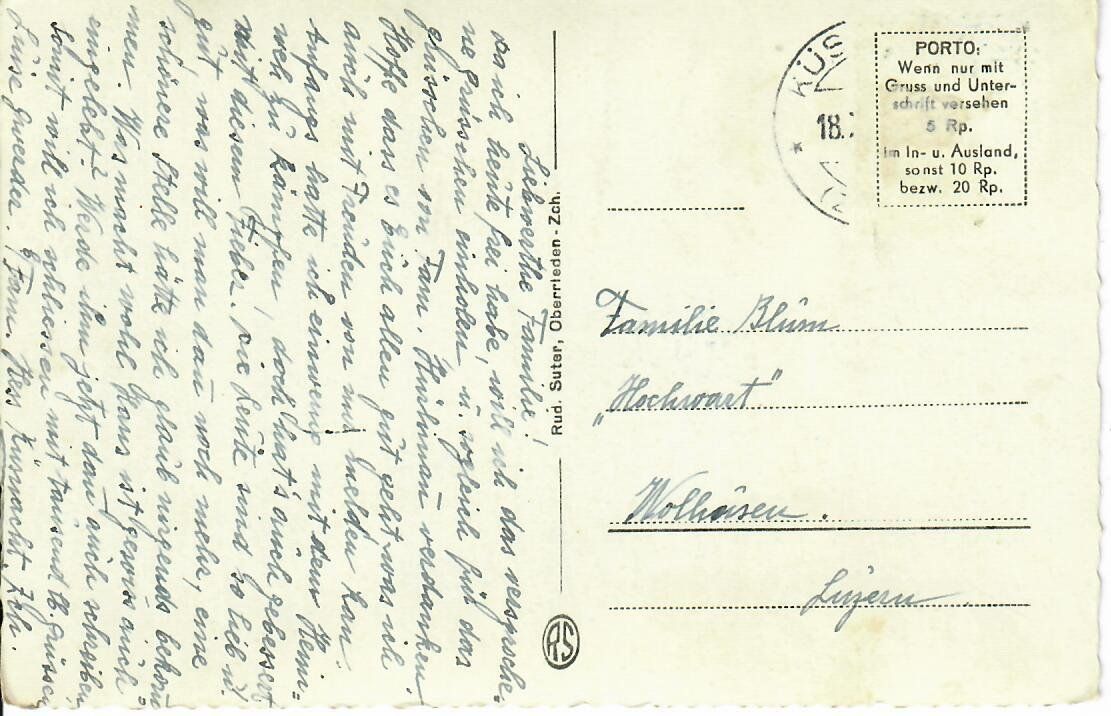Cartoline postali: Küsnacht ZH – Usato da Hochdorf venduto da Ziegel-16 1