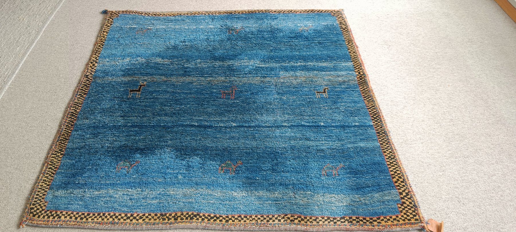 Gabbeh Tappeti: Blauer Perserteppich - Gabbeh Art - 168x165cm – Usato da Gümligen venduto da rol_k5w2 8