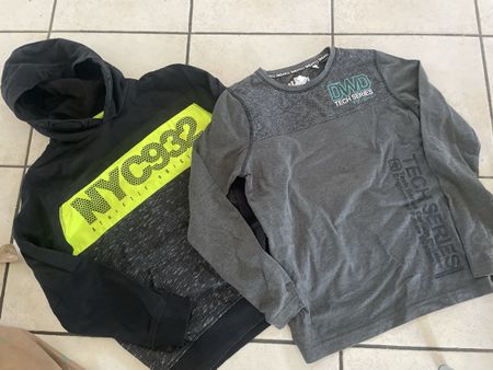 C&A Hoodie und Shirt grau schwarz Gr.158 /164