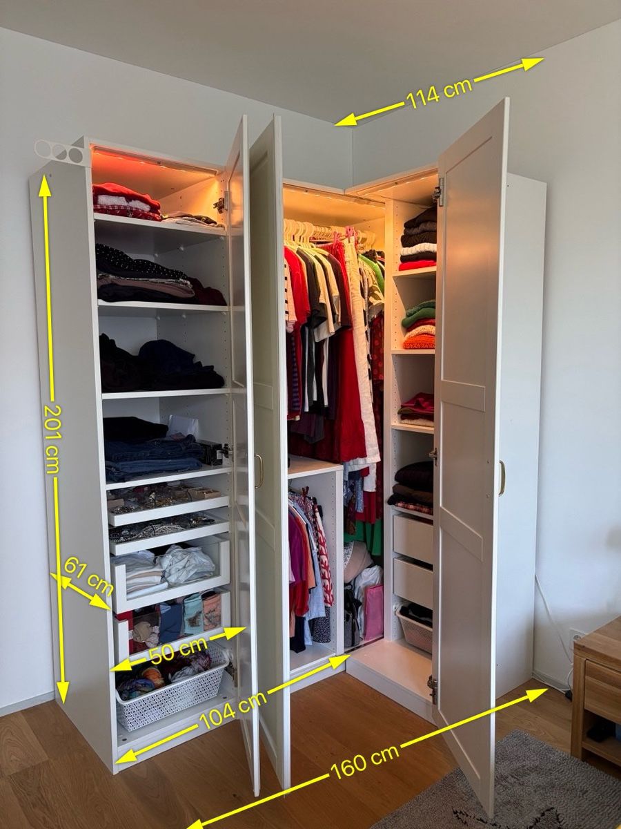 IKEA Eck-Kleiderschrank Pax weiss (Gebraucht) in Zürich für CHF 200 – nur Abholung auf Ricardo kaufen