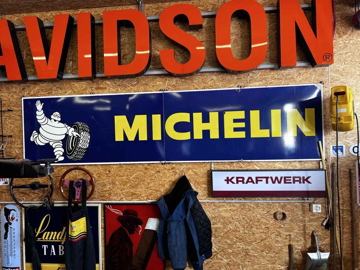 Michelin Insegne: Michelin Werbung 2,90 x 0,70 Emailschild – Usato da Immensee venduto da Mdin 1