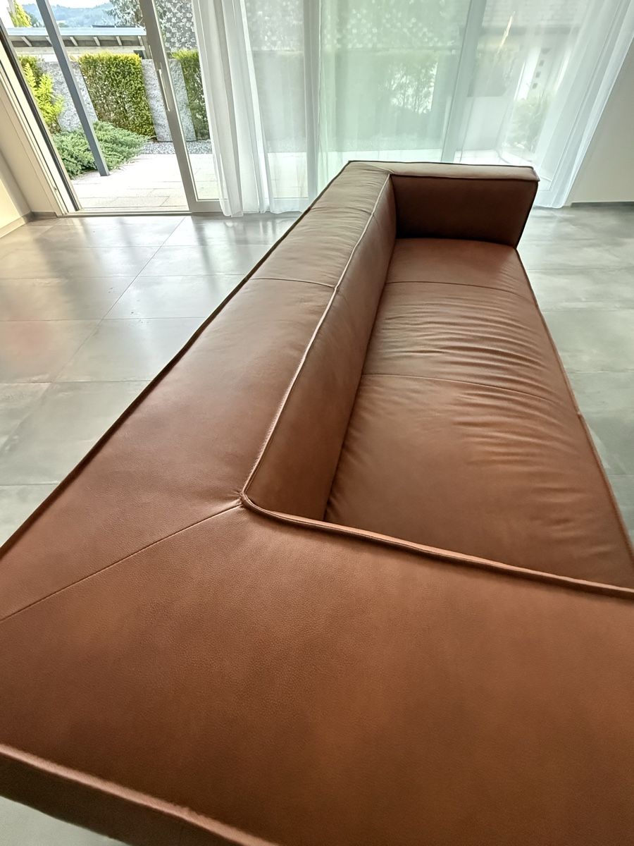 Sofas: 3-SITZER-SOFA Echtleder Cognac – Neuf (Voir description) à Dottikon par Cypherpunk1990 2