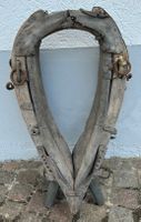 Antik Pferde Kummet Halfter Holz Leder