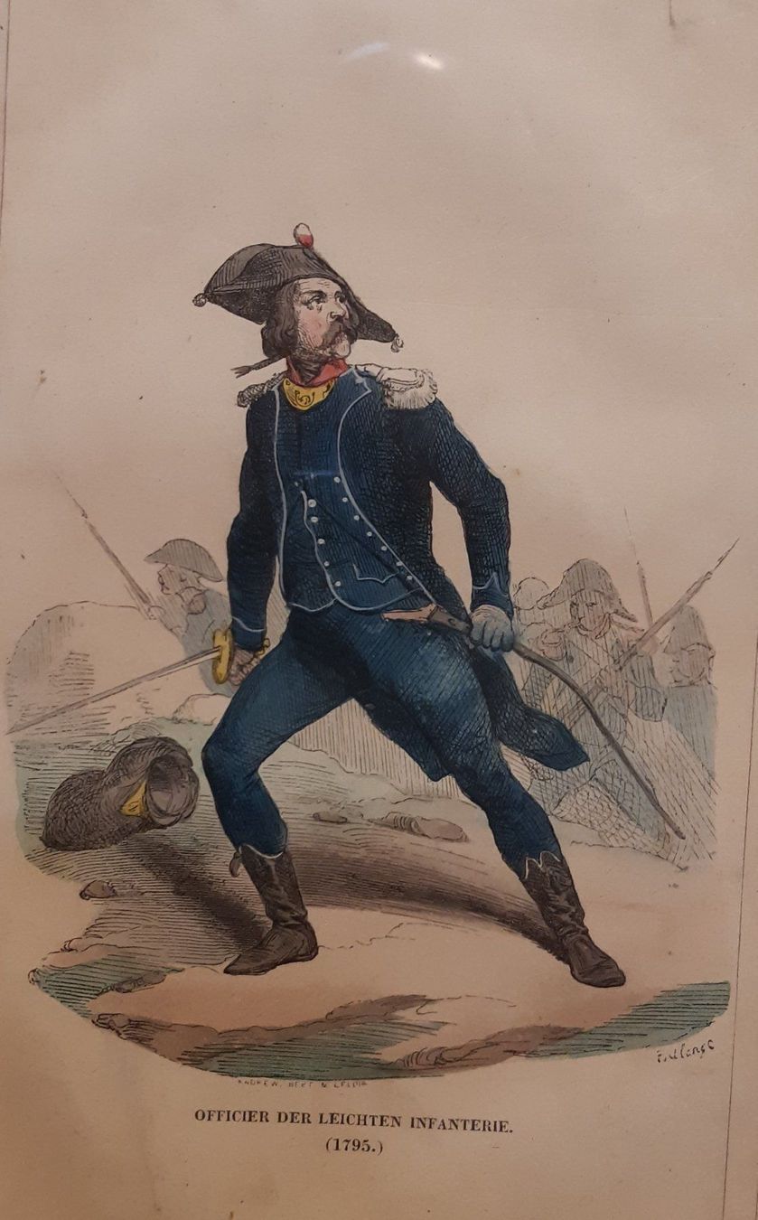 Dipinti: litho militaire officier infanterie – Usato da Lausanne venduto da leneko 1