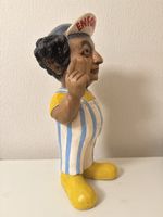 Sculpture bois Coluche