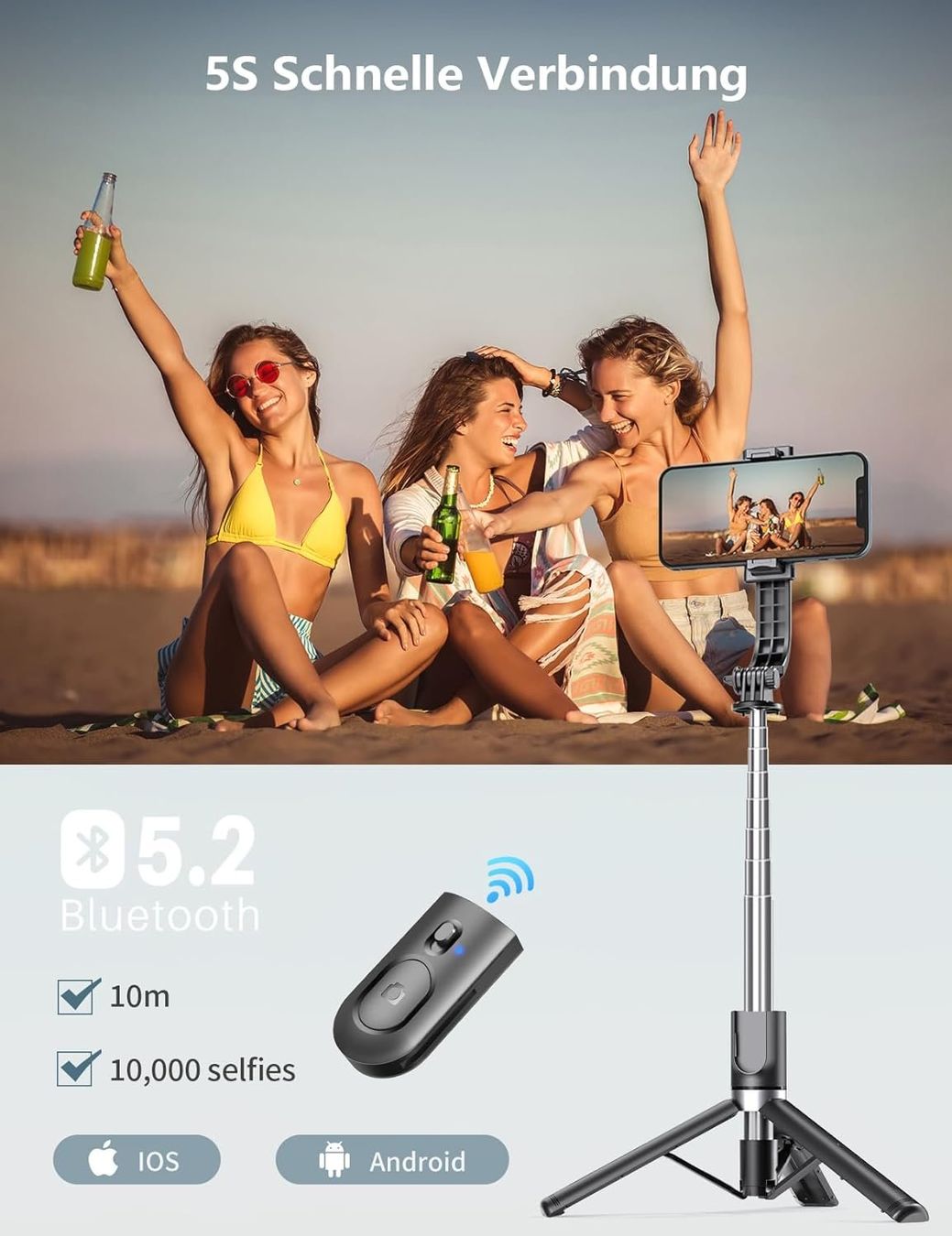Treppiedi & Teste: Selfie Stick Stativ mit 2 Fülllichtern – Nuovo e nell'imballaggio originale da Rupperswil venduto da Cordi79 4