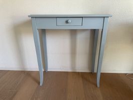 Konsolentisch mit Schublade graublau Vintage Stil