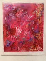 Abstraktes Bild, Acryl , rot/pink, 60x80cm