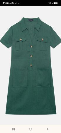 Robe Caroll verte en lin neuve T42