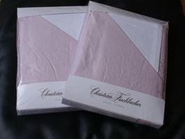 2 x Christian Fischbacher Bettwäsche, eine Seite weiss, NEU