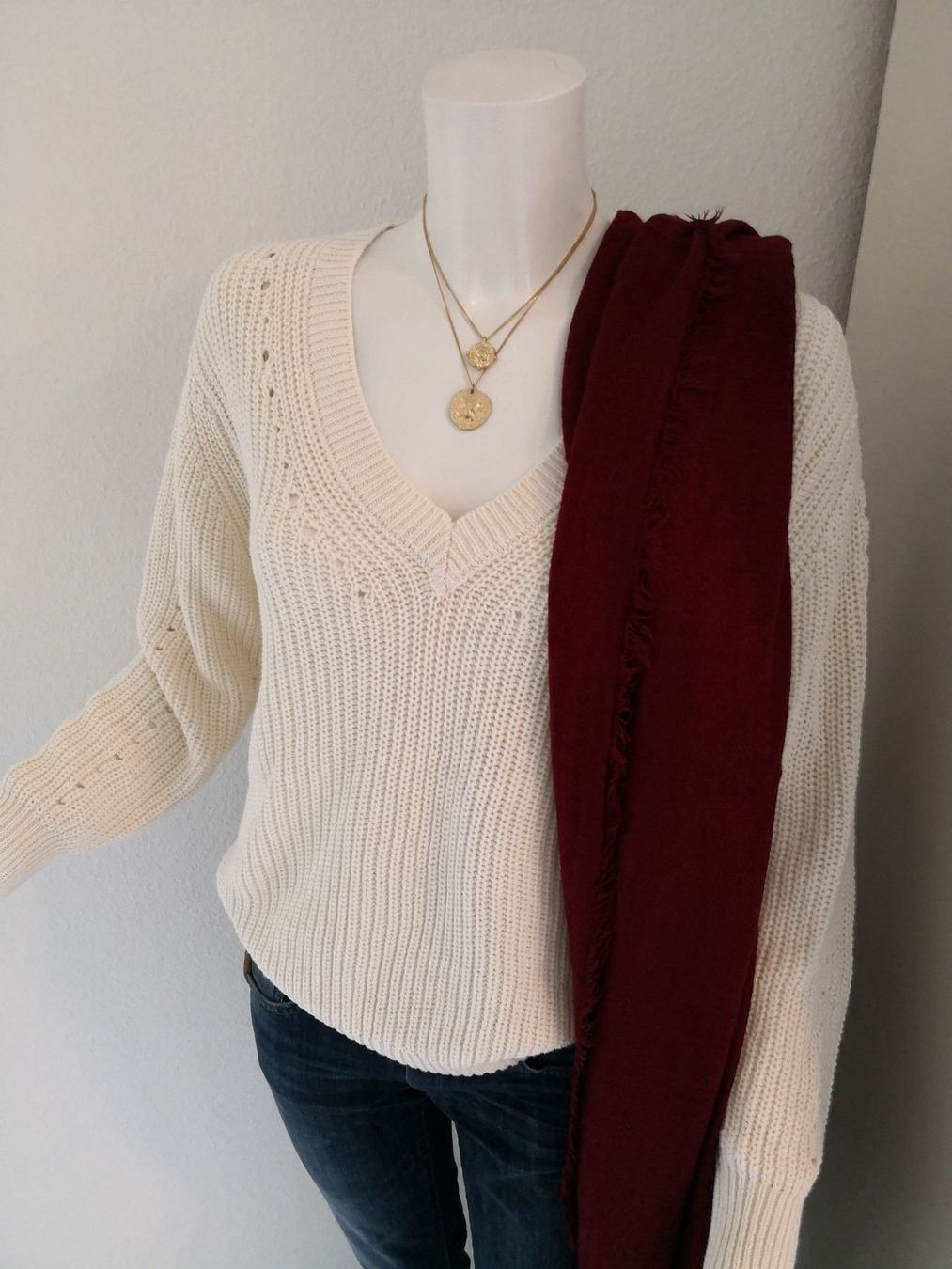 Mango Pulls & Sweat-shirts: 🤩MANGO STRICK PULLOVER ECRU & V-SCHNITT NEU & D&G P. – Neuf (Voir description) à Olten par Naja-Twins-Twins 4
