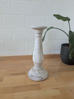Kerzenständer/Säule aus Gips, Shabby Chic Stil 