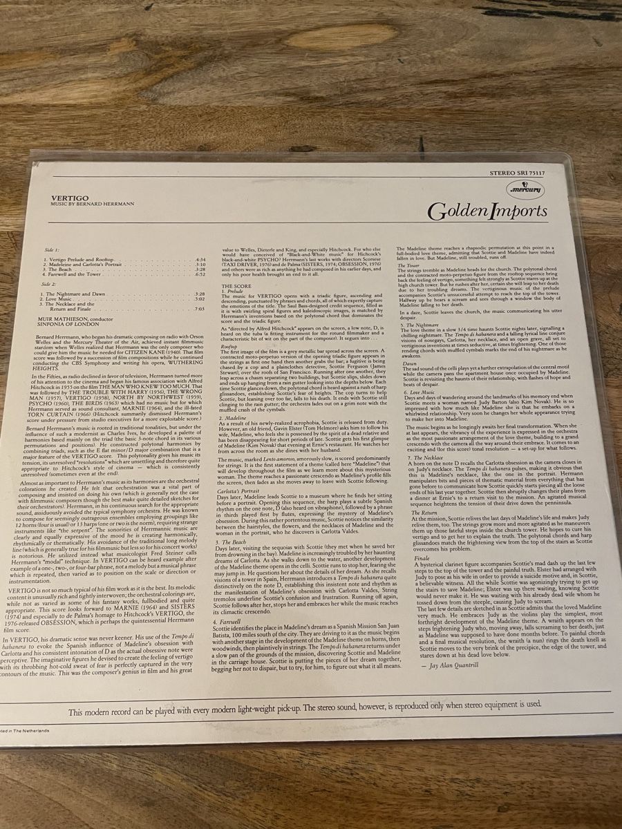 Schallplatten: Vertigo Soundtrack - Bernard Herrmann – Gebraucht aus Hombrechtikon von  1
