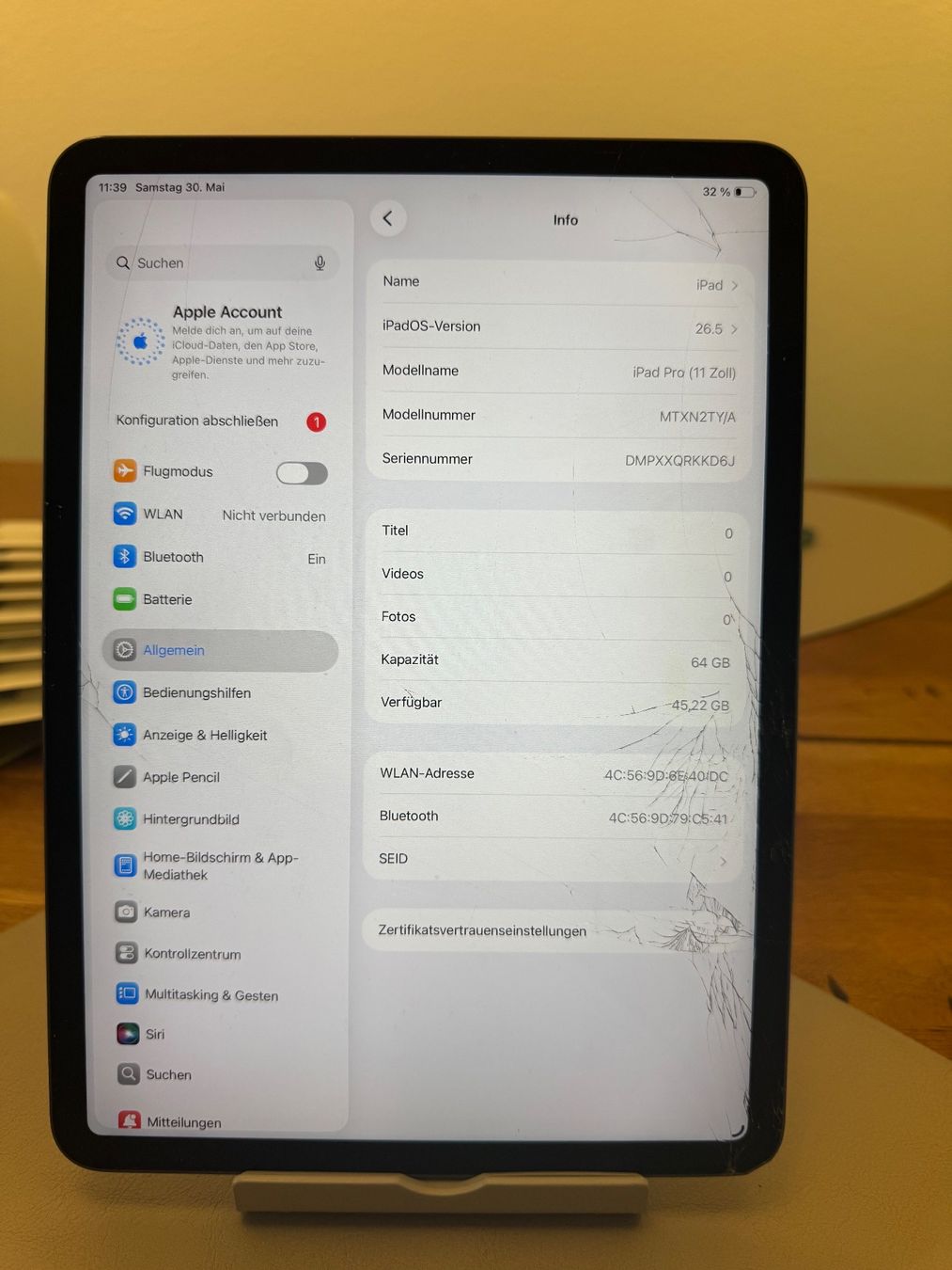 Apple Tablet PC: iPad Pro (11 Zoll, 1. Generation) – Difettoso da Adliswil venduto da Busys 1