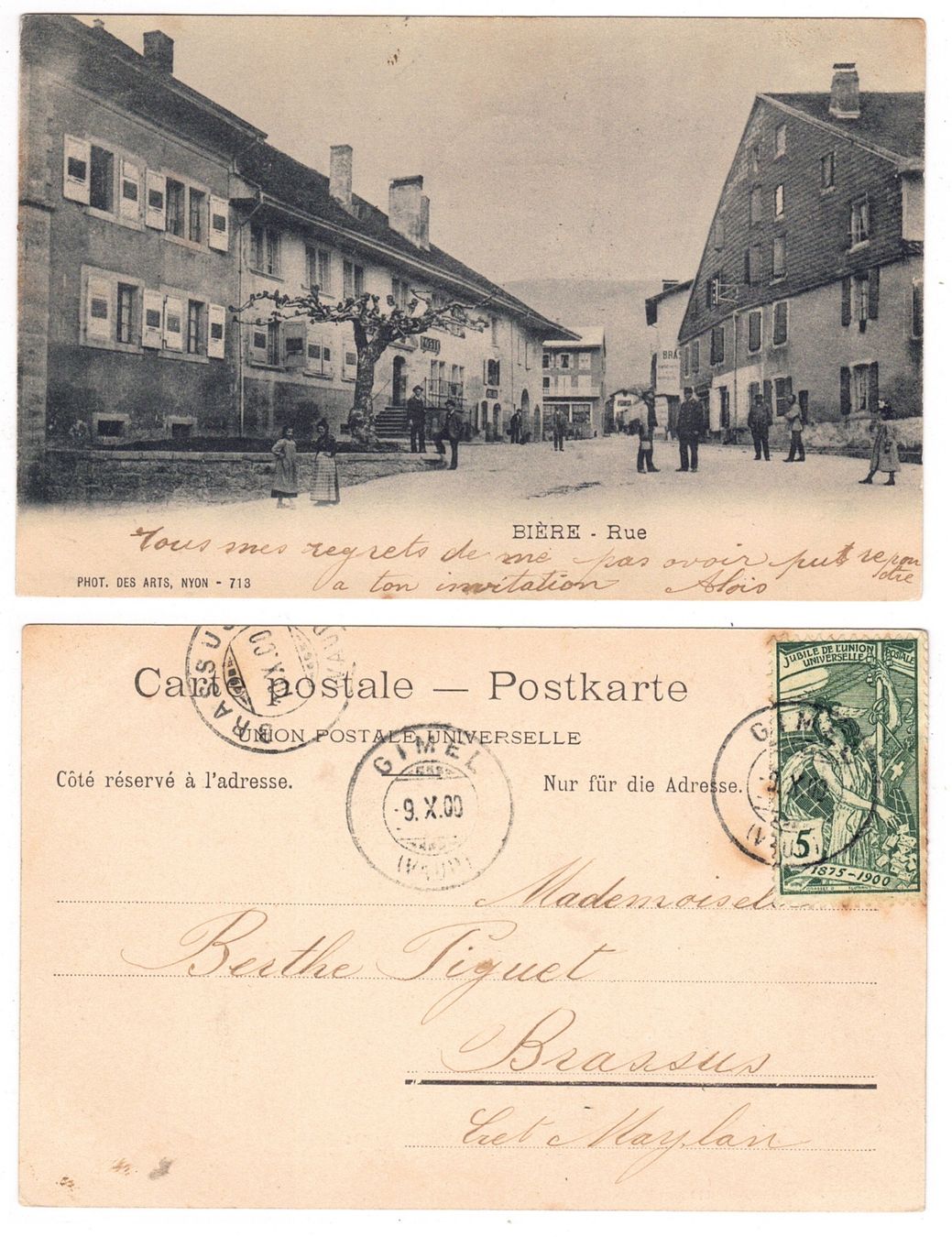 Cartoline postali: Bière, la Rue – Usato da La Tour-de-Peilz venduto da amjust