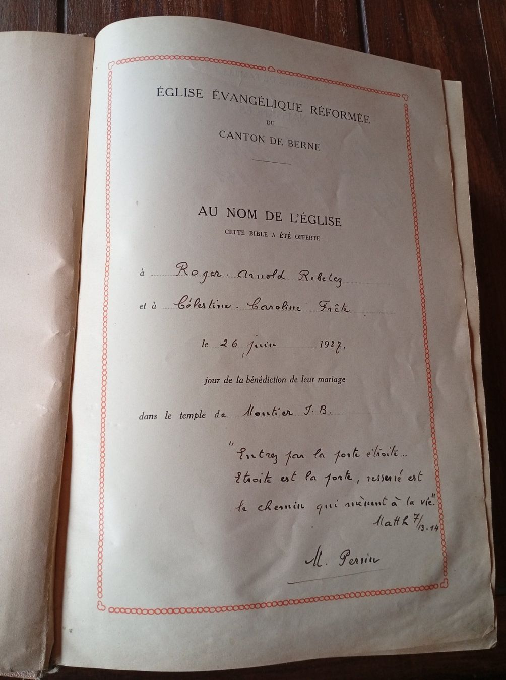 Bücher: Sainte bible 1930 – Gebraucht aus Perrefitte von 36B 1