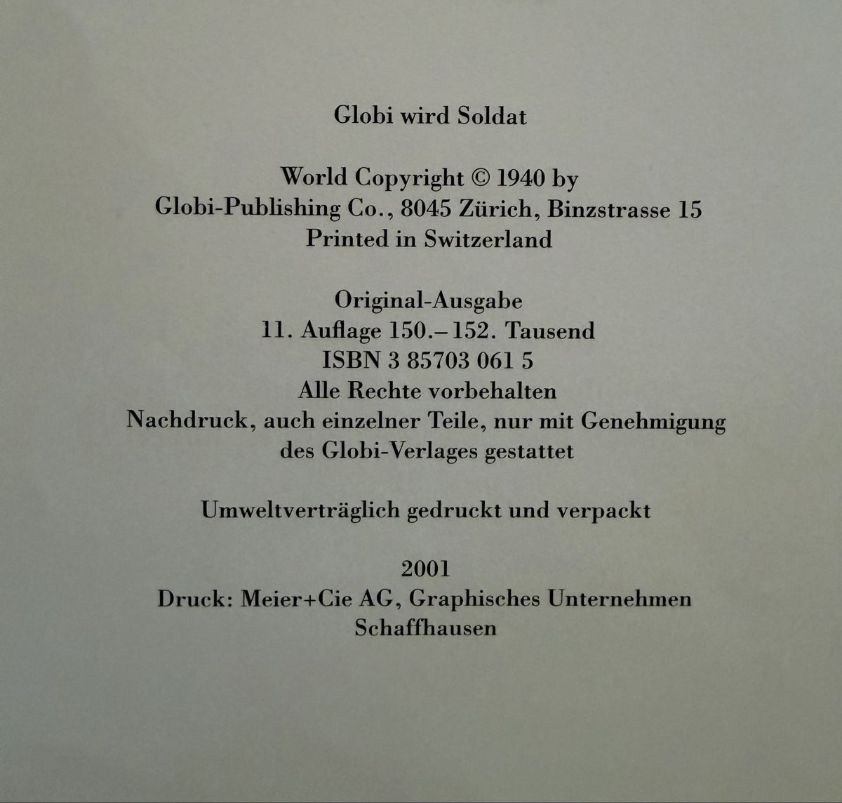 BD: Globi wird Soldat – D'occasion à Oberhasli par anzis 2