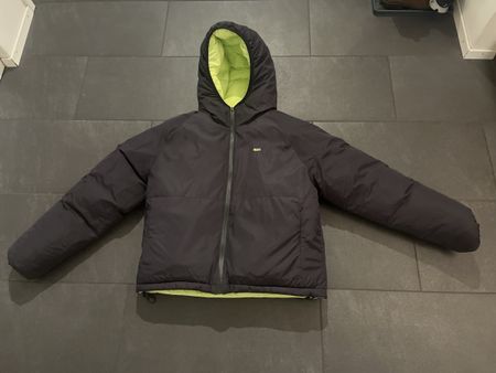6PM Puffer Winterjacke Gr. S Schwarz/Neon Top Zustand!